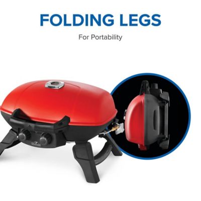Image showing  TravelQ 285 Portable Propane Gas Grill with Griddle, Red