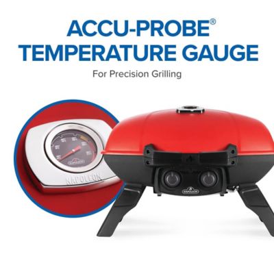 Image showing  TravelQ 285 Portable Propane Gas Grill with Griddle, Red