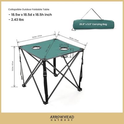 Image showing  Forest Green Portable Foldable Table, KKS0228U