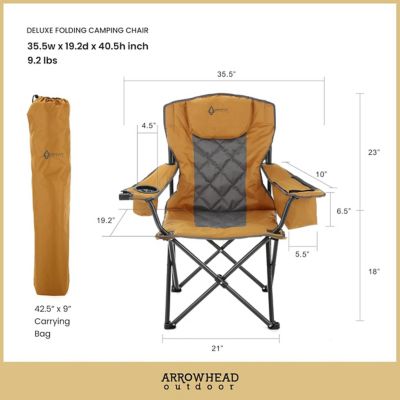 Image showing  Workwear Tan KKS0335U Foldable Camping Chair With 6 Can Cooler