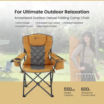 Image showing  Workwear Tan KKS0335U Foldable Camping Chair With 6 Can Cooler