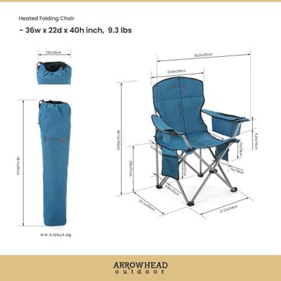 Image showing  Ocean Blue KKS0328U Foldable Camping Chair With 6 Can Cooler