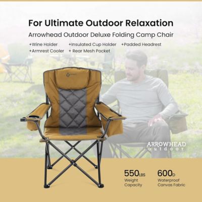 Image showing  Wrangler KKS0337U BROWN Foldable Camping Chair With 6 Can Cooler