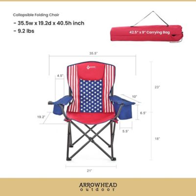 Image showing  American Flag KKS0324U Foldable Camping Chair With 6 Can Cooler