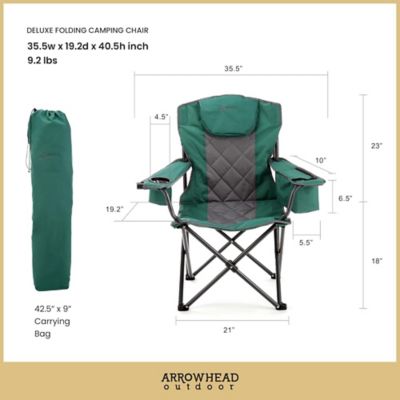 Image showing  Forest Green KKS0274U Foldable Camping Chair With 6 Can Cooler