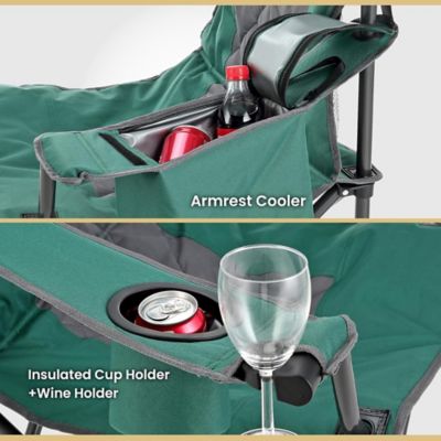 Image showing  Forest Green KKS0274U Foldable Camping Chair With 6 Can Cooler