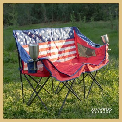 Image showing  American Flag KKS0323U Portable Duo Camping Chair