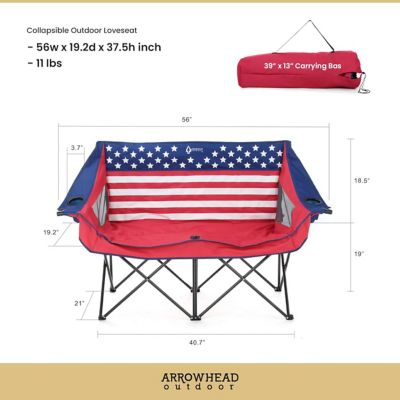 Image showing  American Flag KKS0323U Portable Duo Camping Chair