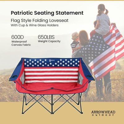 Image showing  American Flag KKS0323U Portable Duo Camping Chair