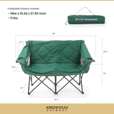 Image showing  Forest Green KKS0270U Portable Duo Camping Chair