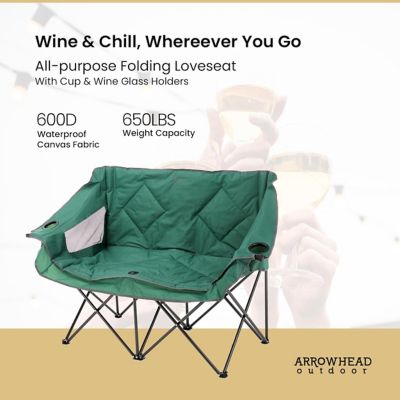 Image showing  Forest Green KKS0270U Portable Duo Camping Chair