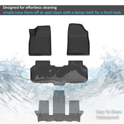 Image showing  Totaliner Heavy Duty Floor Liner Anti-Skid Black fits 2017-2023 GMC Acadia ( 7-seats )