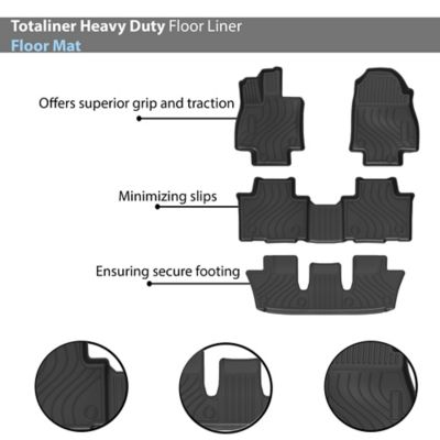 Image showing  Totaliner Heavy Duty Floor Liner Anti-Skid Black fits 2024-2025 Toyota Grand Highlander ( 7-seats )