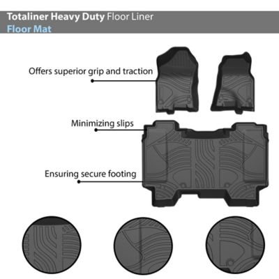 Image showing  Totaliner Heavy Duty Floor Liner Anti-Skid Black fits 2019-2024 Ram 1500 Crew Cab