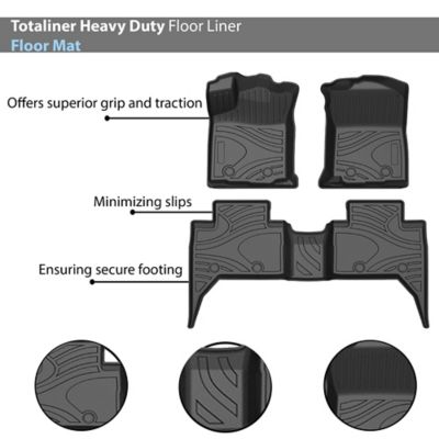 Image showing  Totaliner Heavy Duty Floor Liner Anti-Skid Black fits 2018-2023 Toyota Tacoma Double Cab ( LHD)