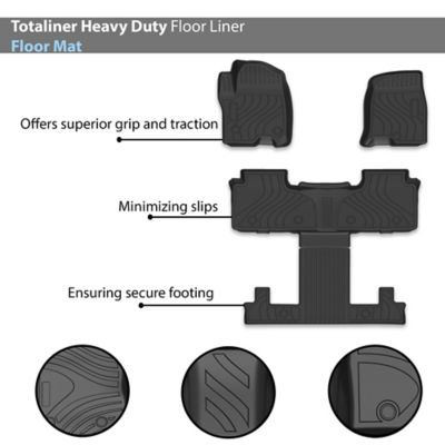 Image showing  Totaliner Heavy Duty Floor Liner Anti-Skid Black fits 2023-2025 Chevrolet Tahoe (7-seats)