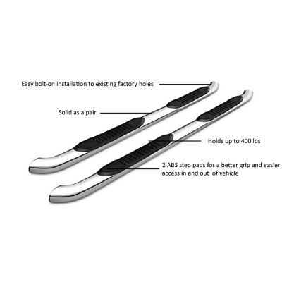 Image showing  3in Side Steps Stainless Steel fits 2011-2025 Kia Sportage