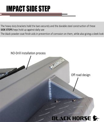 Image showing  Impact Heavy Duty Drop Side Steps Black fits 2015-2025 Ford F-150 Super Cab