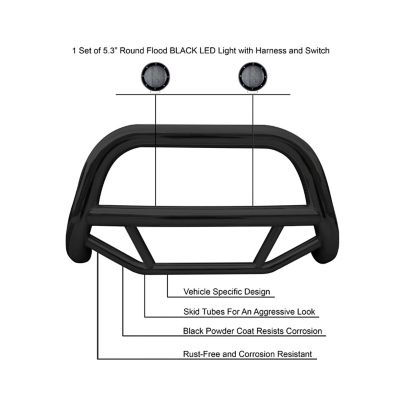 Image showing 4 th Black Horse Off Road Max Bull Bar Black_Kit Black Fits 05-09 Chevrolet Equinox
