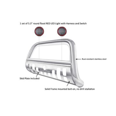 Image showing  Bull Bar Red_Kit Stainless Fits 19-24 Toyota Rav4