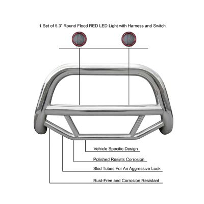 Image showing  Max Bull Bar Red_Kit Stainless Fits 20-23 Kia Telluride