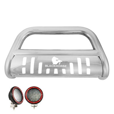 Black Horse Off Road Bull Bar Red_Kit Stainless Fits 02-09 Chevrolet TrailBlazer