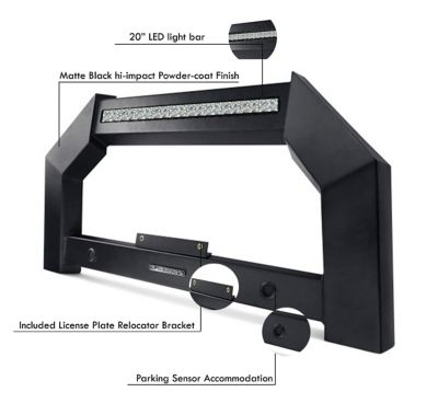 Image showing 2 th Black Horse Off Road Armour Bull Bar Black Fits 21-25 Jeep Grand Cherokee L