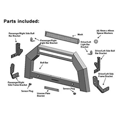 Image showing 9 th Black Horse Off Road Armour Bull Bar Black Fits 21-25 Jeep Grand Cherokee L
