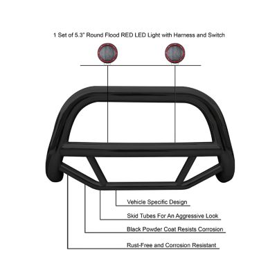 Image showing  Max Bull Bar Red_Kit Black Fits 01-07 Toyota Highlander