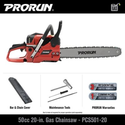 Image showing PRORUN 50.1cc 20 in. Gas-Powered 2-Cycle Chainsaw