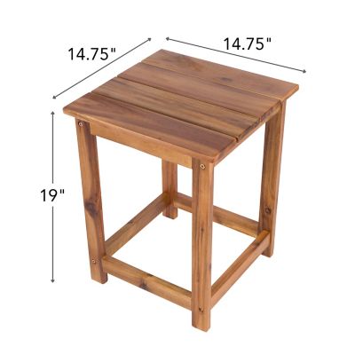 Image showing  Portland Solid Acacia Wood Adirondack Square Accent Side Table