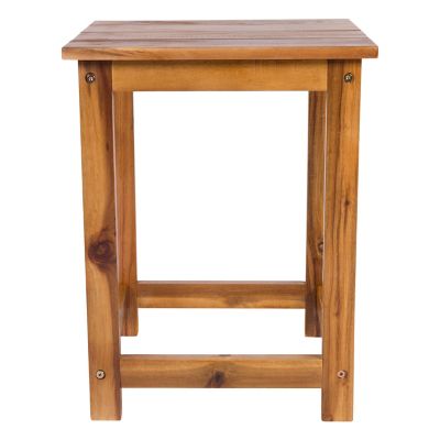 Image showing  Portland Solid Acacia Wood Adirondack Square Accent Side Table