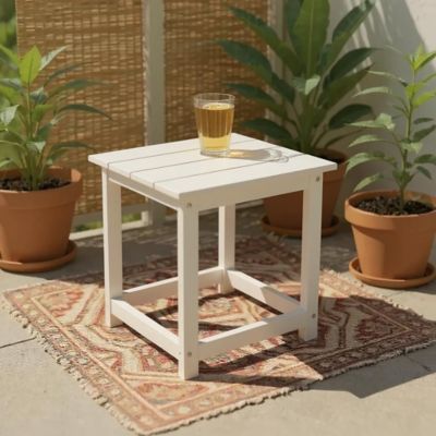 Image showing  Portland Solid Acacia Wood Adirondack Square Accent Side Table
