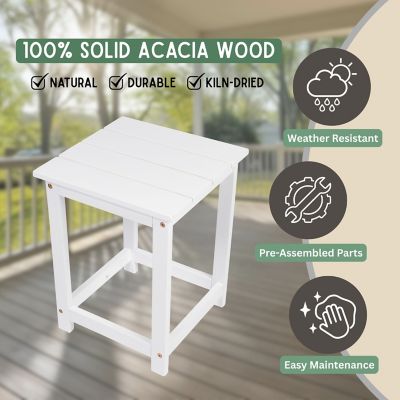 Image showing  Portland Solid Acacia Wood Adirondack Square Accent Side Table