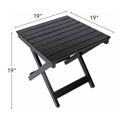 Image showing  Outdoor Assembled Square Folding Solid Acacia Wood Side Table
