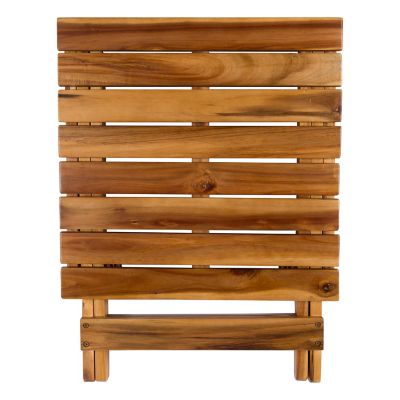 Image showing 4 th Shine Company Outdoor Assembled Square Folding Solid Acacia Wood Side Table