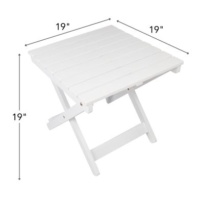 Image showing 2 th Shine Company Outdoor Assembled Square Folding Solid Acacia Wood Side Table