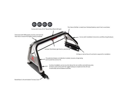 Image showing  Classic Roll Bar Kit StainlS/S fits 19-24 Ford Ranger
