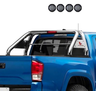 Image showing  Classic Roll Bar SS fits 1/2 Ton Trucks (GM-FORD-DODGE-TOYOTA) with 5.3 in. Round Flood LED Black