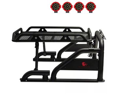 Black Horse Off Road Warrior Roll Bar Kit Modular Black fits 1/2 Ton Trucks (GM SILVERADO 14+/FORD F150 15+/DODGE RAM 15+)