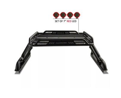 Image showing  Warrior Roll Bar Kit Modular Black fits 1/2 Ton Trucks (GM SILVERADO 14+/FORD F150 15+/DODGE RAM 15+)