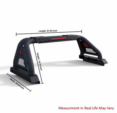 Image showing  Classic Pro Roll Bar Modular Textured Black fits 2015-2024 Toyota Tacoma