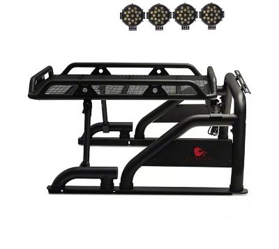 Black Horse Off Road Warrior Roll Bar Kit Modular Black fit 1/2 Ton Trucks (GM SILVERADO 14+/FORD F150 15+/DODGE RAM 15+)