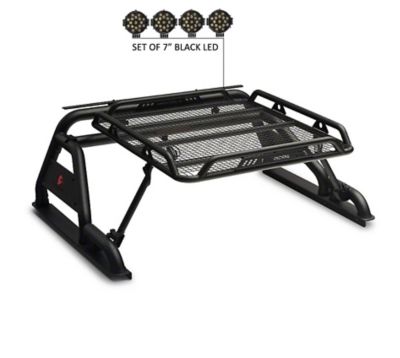 Image showing  Warrior Roll Bar Kit Modular Black fit 1/2 Ton Trucks (GM SILVERADO 14+/FORD F150 15+/DODGE RAM 15+)