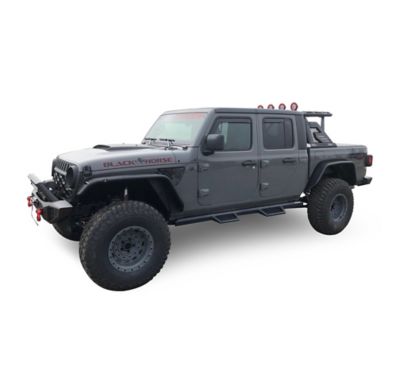 Black Horse Off Road Armour II Roll Bar with Basket Kit Black fits 19-25 Jeep Gladiator