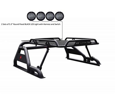 Image showing  Warrior Roll Bar Kit Modular Black for 1/2 Ton Trucks (GM SILVERADO 14+/FORD F150 15+/DODGE RAM 15+)
