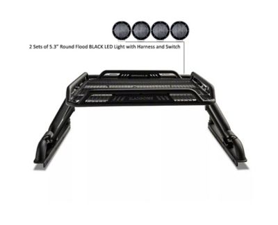 Image showing  Warrior Roll Bar Kit Modular Black for 1/2 Ton Trucks (GM SILVERADO 14+/FORD F150 15+/DODGE RAM 15+)
