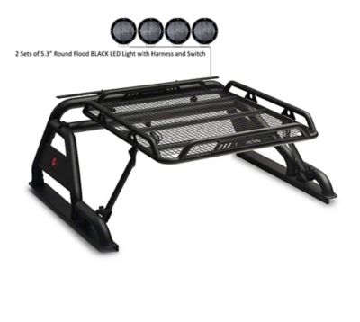 Image showing  Warrior Roll Bar Kit Modular Black for 1/2 Ton Trucks (GM SILVERADO 14+/FORD F150 15+/DODGE RAM 15+)