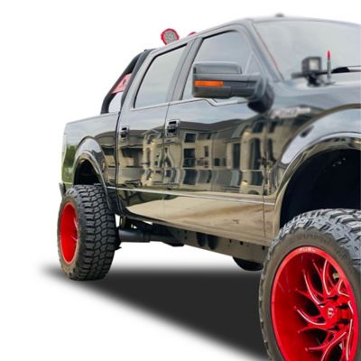 Image showing  Classic Roll Bar Black Fits 1/2 Ton Trucks, GM-FORD-DODGE-TOYOTA) W/ Set of 7 in. Red LED