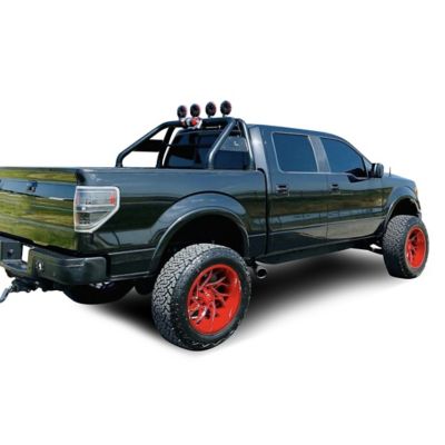 Image showing  Classic Roll Bar Black Fits 1/2 Ton Trucks, GM-FORD-DODGE-TOYOTA) W/ Set of 7 in. Red LED